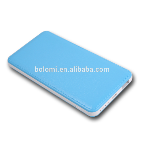 2015 super flat power bank with leather case,fashionable 8000mAh pocket power bank